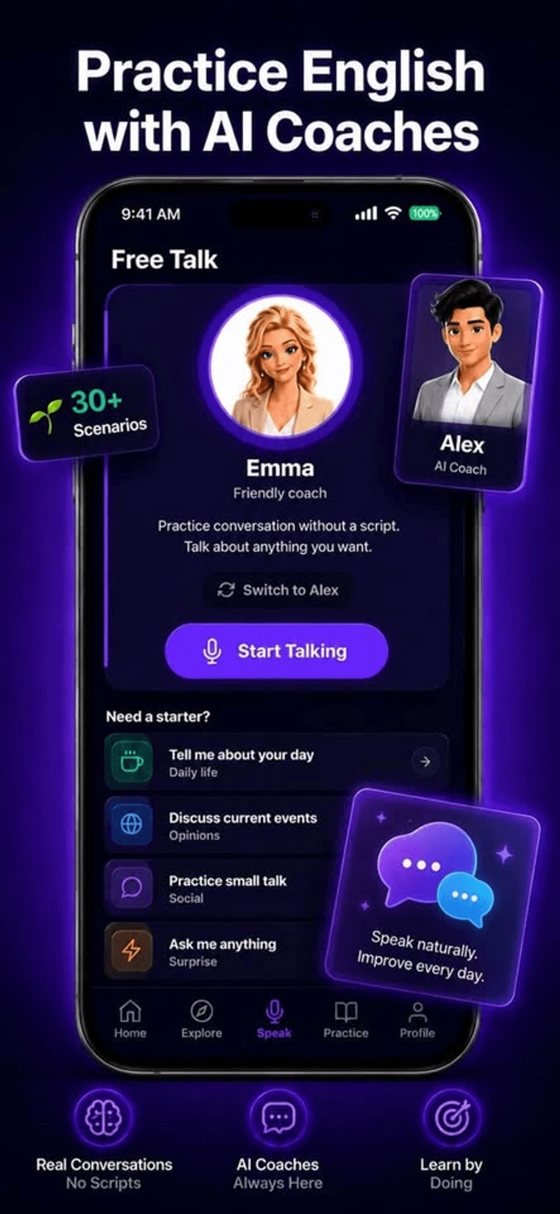 Saloo English — Practice English with AI Coaches