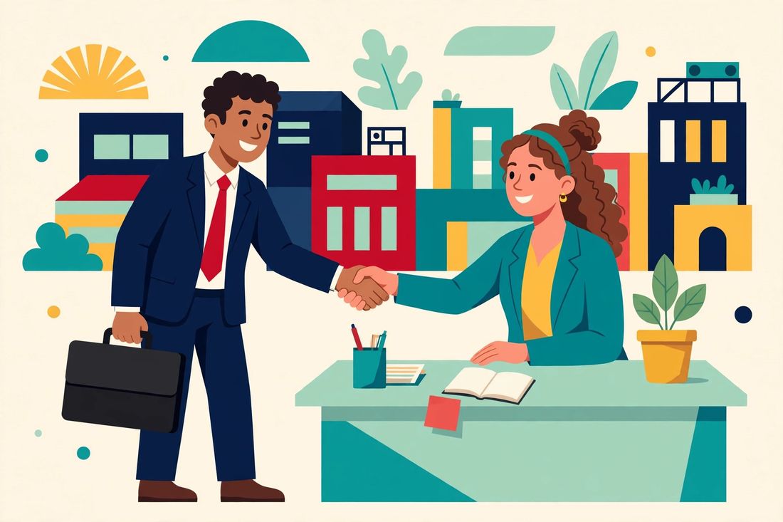 Illustration — Job Interview in English: 20 Common Questions and Sample Answers